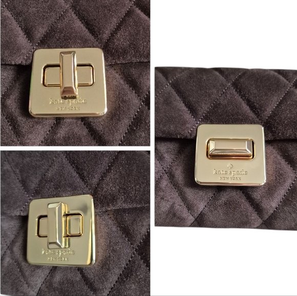 Kate Spade Brown Suede Quilted Shoulder Crossbody Bag - Picture 13 of 14